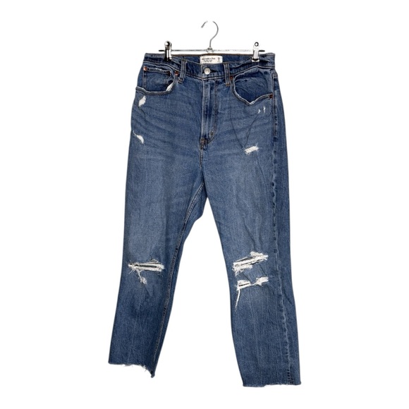 Abercrombie & Fitch Denim - Abercrombie & Fitch Ankle Straight Jeans 28R 6 Ultra High Rise Distressed